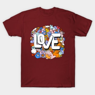 doodle love monster T-Shirt